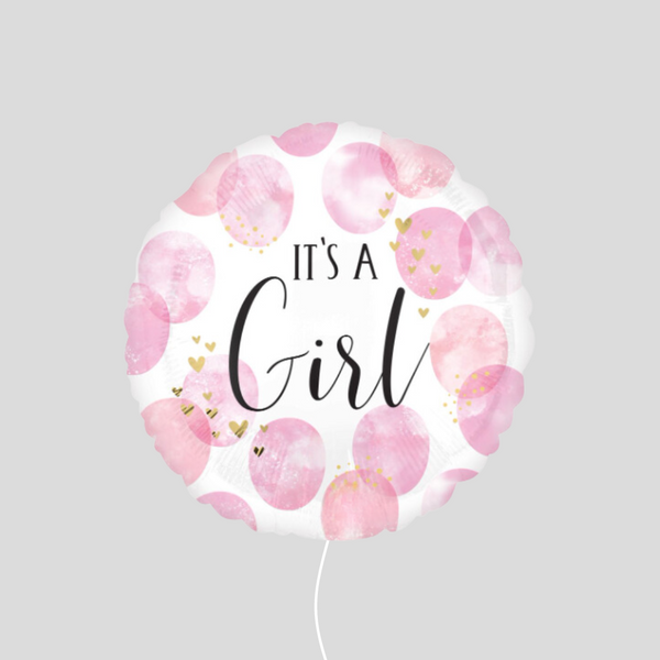 17" 'Baby Girl Watercolour' Standard Foil Balloon