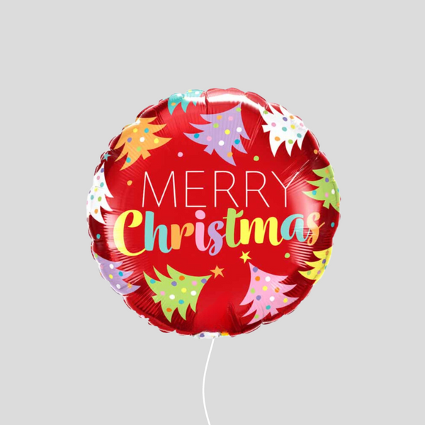 18" 'Christmas Trees Red' Standard Foil Balloon