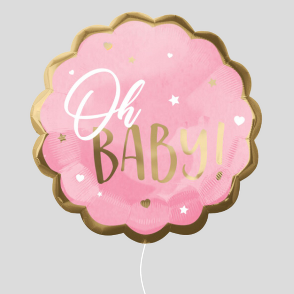 22" 'Oh Baby' Medium Foil Balloon (Pink)