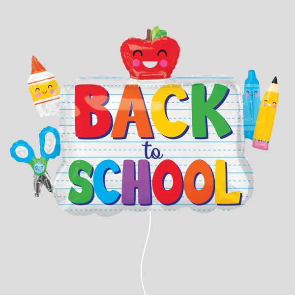 'Jumbo Back to School Icons' Medium Foil Balloon