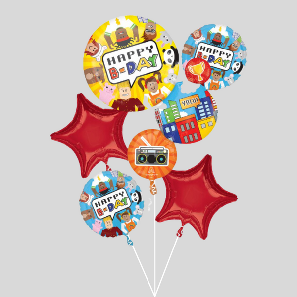 'Party Town Happy Birthday' Foil Balloon Bouquet