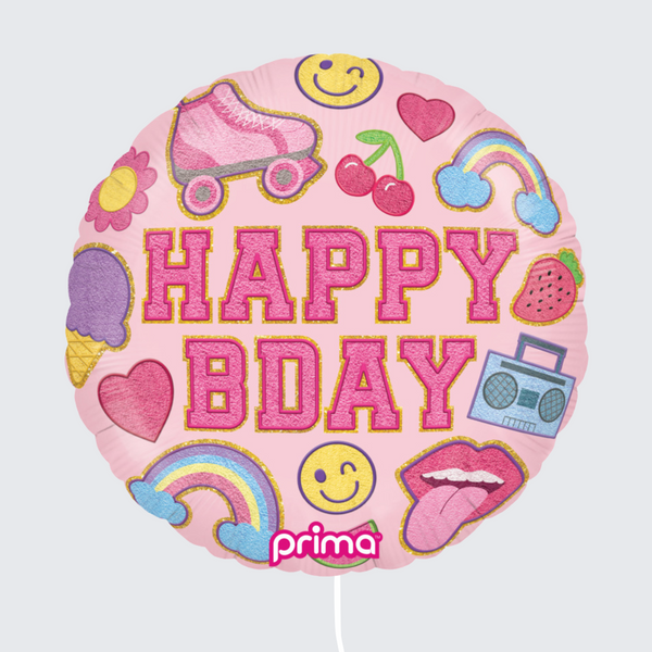 18" Happy Birthday Girl Patches Standrad Foil Balloon