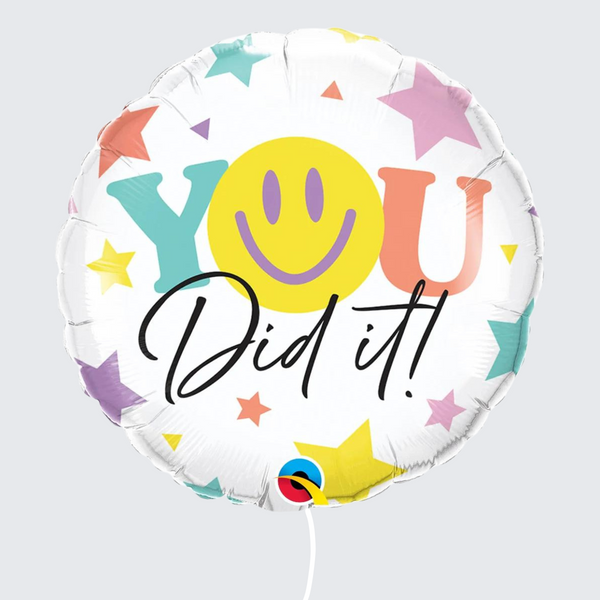 YOU DID IT HAPPY FACE STANDRAD FOIL BALLOON