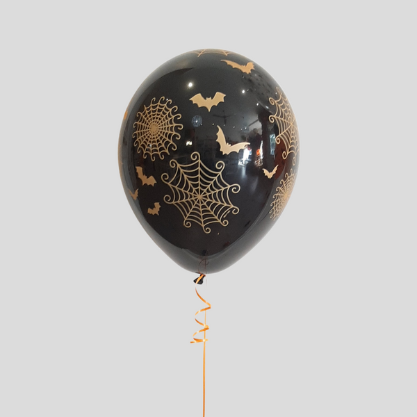 'Black and Orange Bats Spiders' Standard Latex Balloon