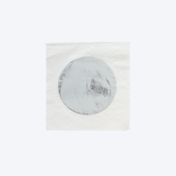 Silver Dot Cocktail Napkins