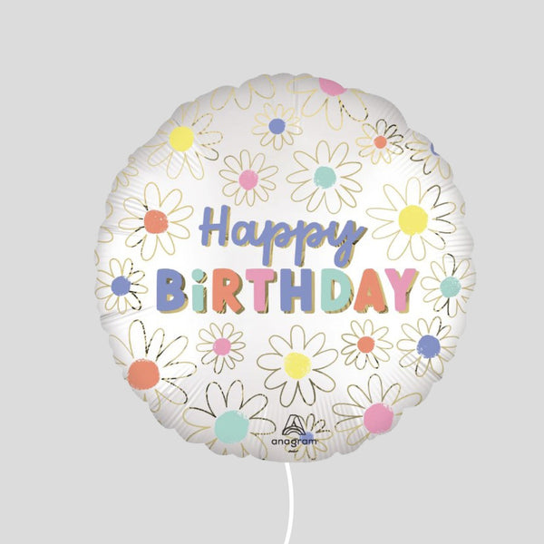17" Happy Birthday Daisy Standard Foil Balloon