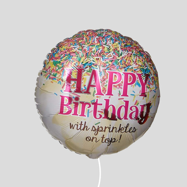 17" Happy Birthday With Sprinkles On Top! Standard Foil Balloon