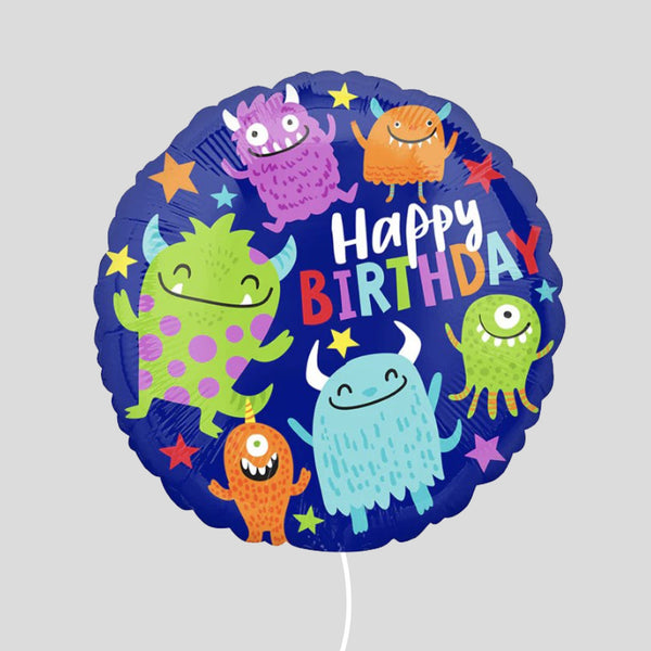17" Happy Little Monsters Birthday Standard Foil Balloon