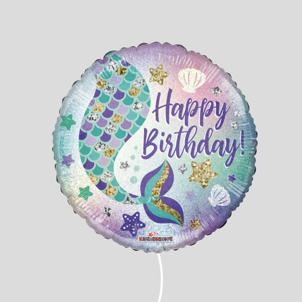 18" Mermaid Happy Birthday Standard Foil Balloon