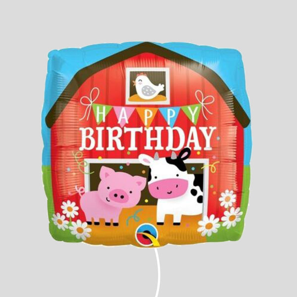 18" Farm Party Happy Birthday Standard Foil Balloon