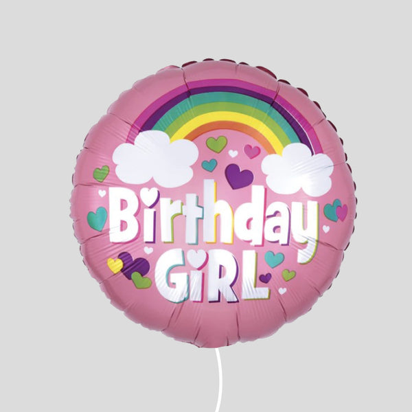 17" Birthday Girl Rainbow Standard Foil Balloon