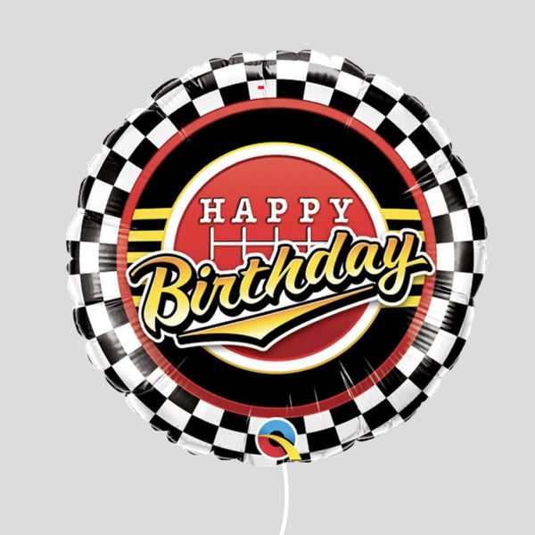 18" Happy Birthday Racing Standard Foil Balloon