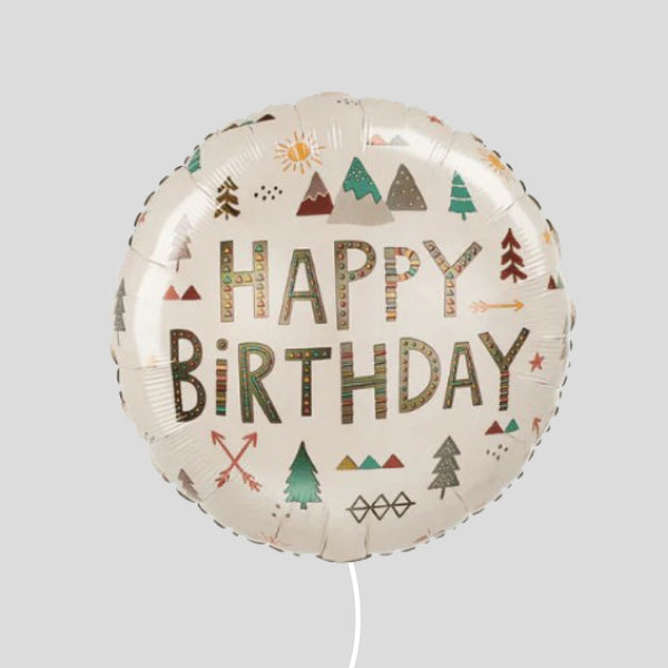 17" Forest Themed Happy Birthday Standard Foil Balloon