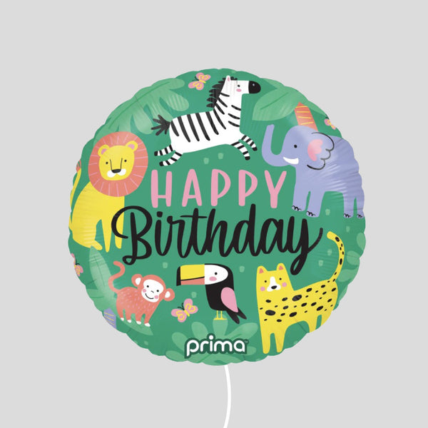 18" 'Happy Birthday' Jungle Cute Animals Standard Foil Balloon