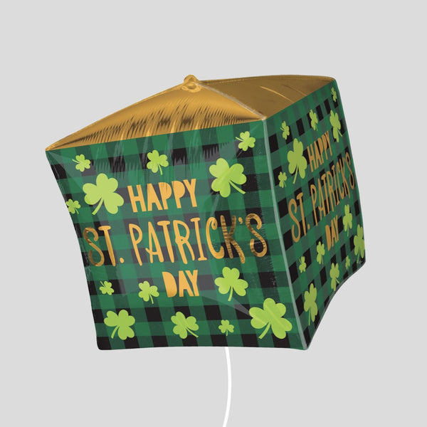 15" St. Patrick's Day Plaid Cubez Balloon