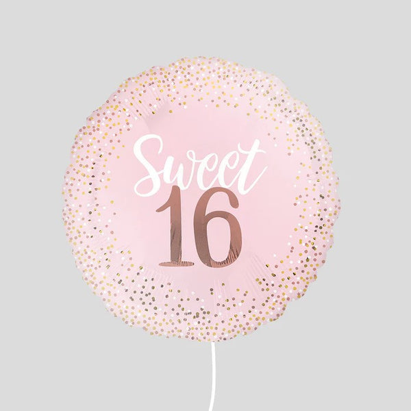 17" Sweet 16 Pink & White Standard Foil Balloon