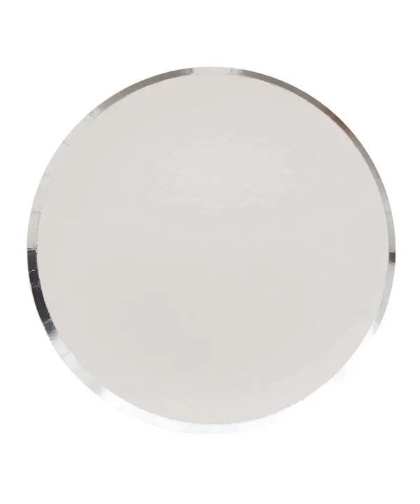 Low Rim Silver Large Paper Party Plates