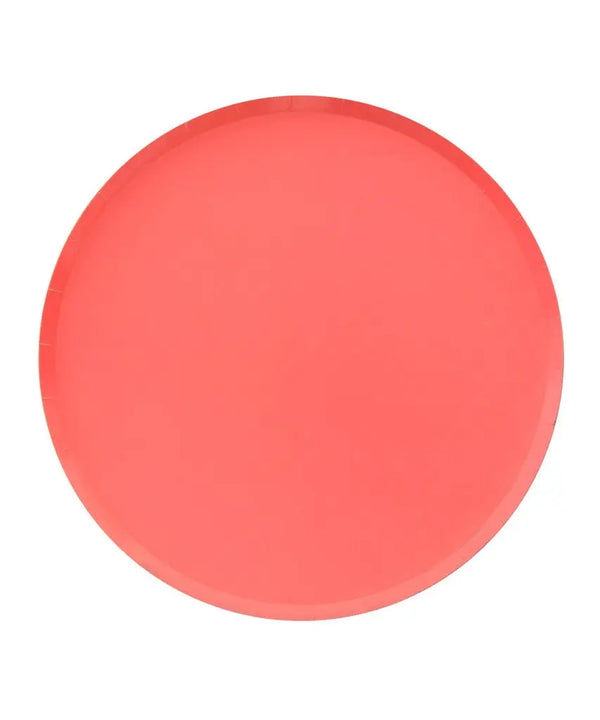 Low Rim Coral Large Paper Party Plates