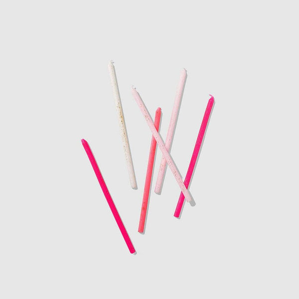 Pink Ombre Glitter Candles (12 per Pack)