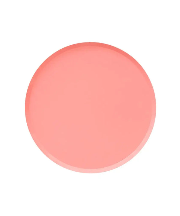 Low Rim Neon Coral Small Paper Party Plates