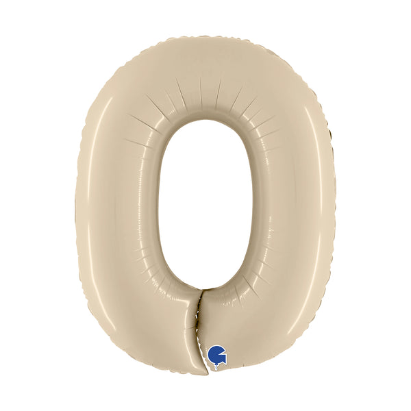 40" Number 0 Satin Cream Foil Balloon