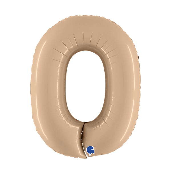 40" Number 0 Satin Nude Foil Balloon