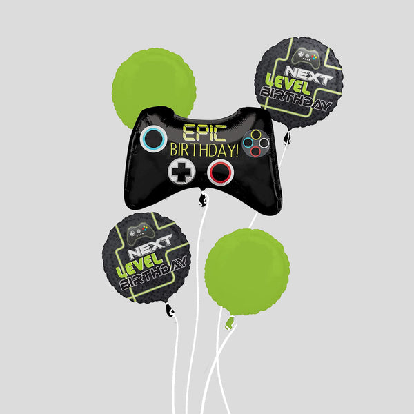 'Level Up Birthday' Foil Balloon Bouquet