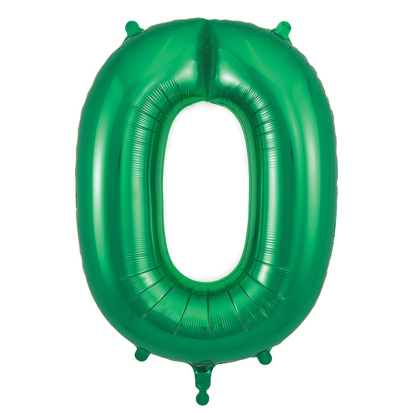 40" Number 0 Green Oaktree Foil Balloon