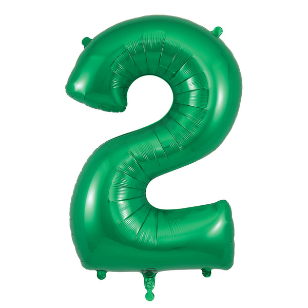 40" Number 2 Green Oaktree Foil Balloon