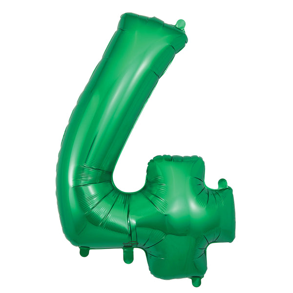 40" Number 4 Green Oaktree Foil Balloon