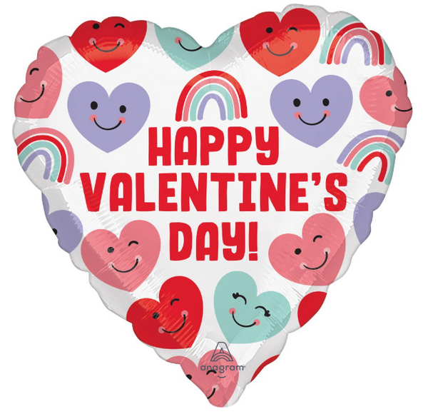 Heart Foil Balloons Happy Valentine's Day Cute Hearts