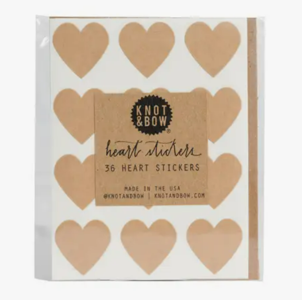 Heart Stickers - Kraft