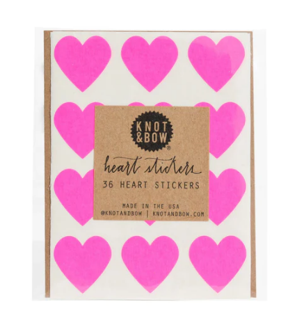 Heart Stickers - Neon Pink