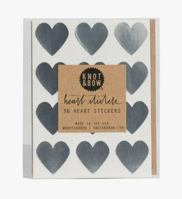 Heart Stickers - Silver