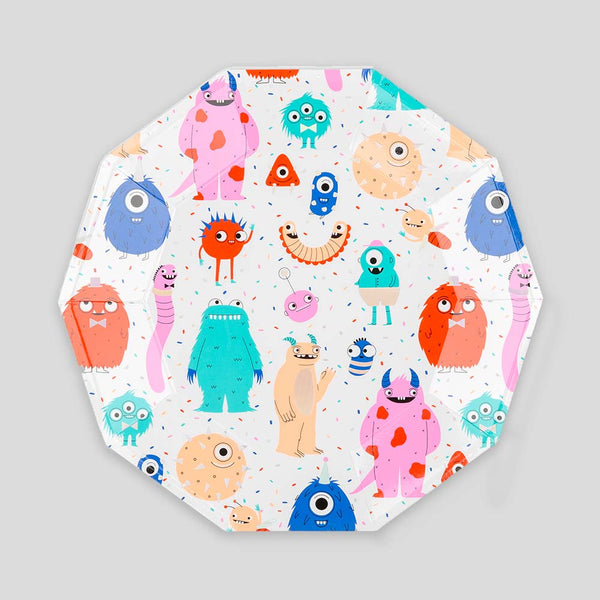 Little Monsters Large Paper Party Plates