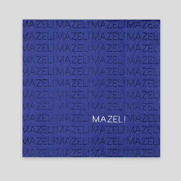 'Mazel' Navy Cocktail Napkins