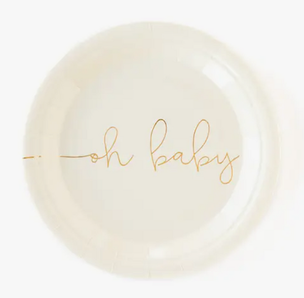 'Oh Baby' Small Paper Party Plates