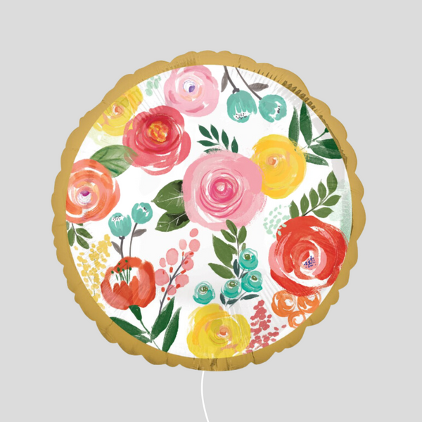 Round Foil Helium Flower Pattern Balloon Bouquet