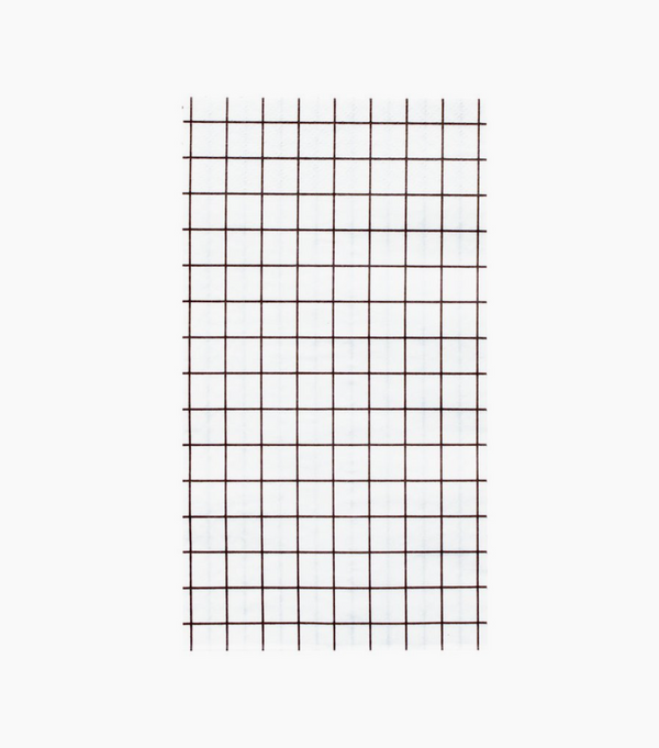 Black and White Grid Dinner Napkins