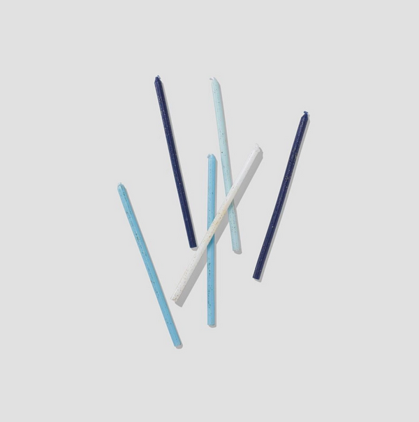 Blue Ombre Glitter Birthday Candles (12 per Pack)