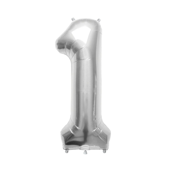 34" Number 1 Silver Oaktree Foil Balloon