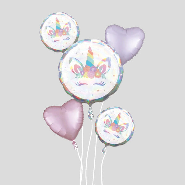 'Unicorn Party Iridescent' Foil Balloon Bouquet