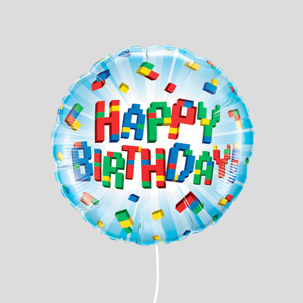 18" 'Happy Birthday Blocks' Standard Foil Balloon