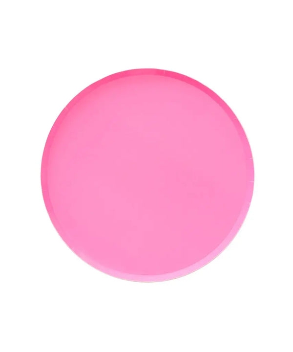 Low Rim Neon Rose Small Paper Party Plates