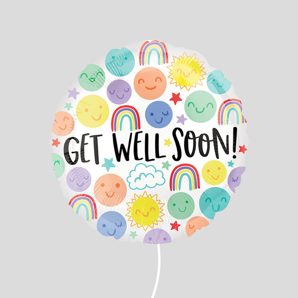 17" Round Foil Balloon "Get Well Soon!"