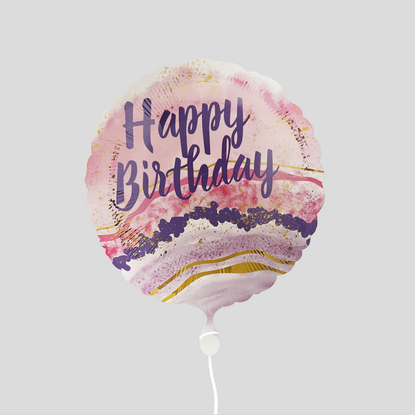 18" 'Happy Birthday Watercolor Marble' Standard Foil Balloon