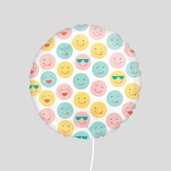 17" Well Wishes Foil Balloon Smiley Face Pattern